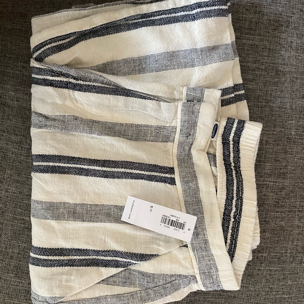 Mid-Rise Wide-Leg Linen-Blend